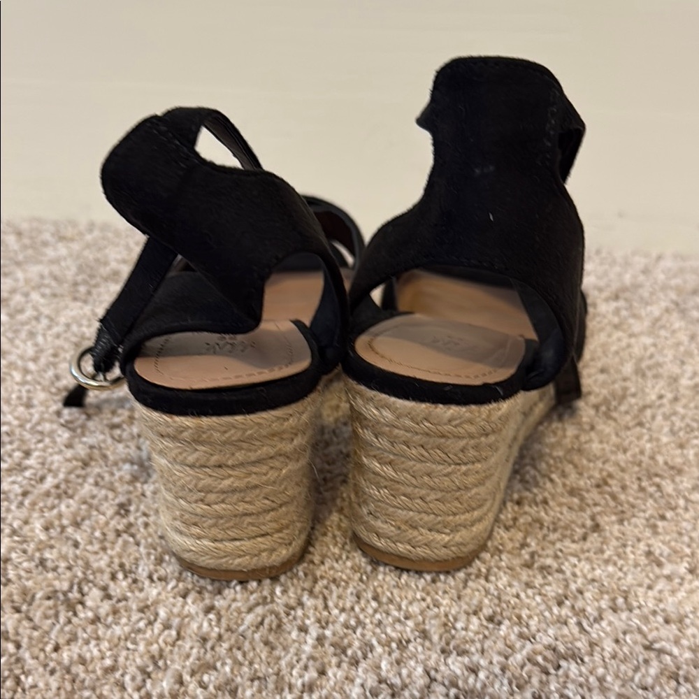 Black Wedge Sandals - Picture 3 of 5